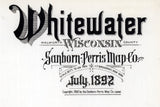 1892 Town Map of Whitewater Walworth County Wisconsin