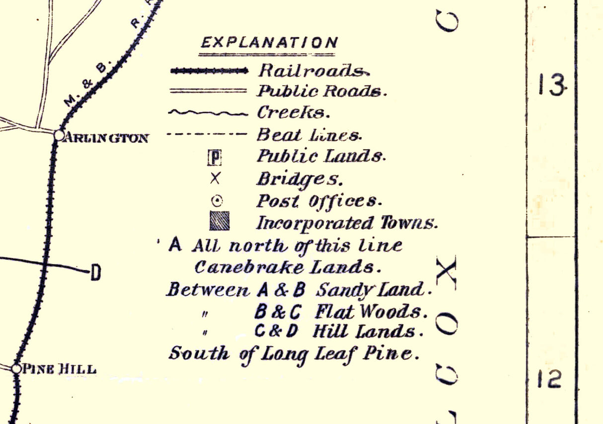 1895 Map of Marengo County Alabama