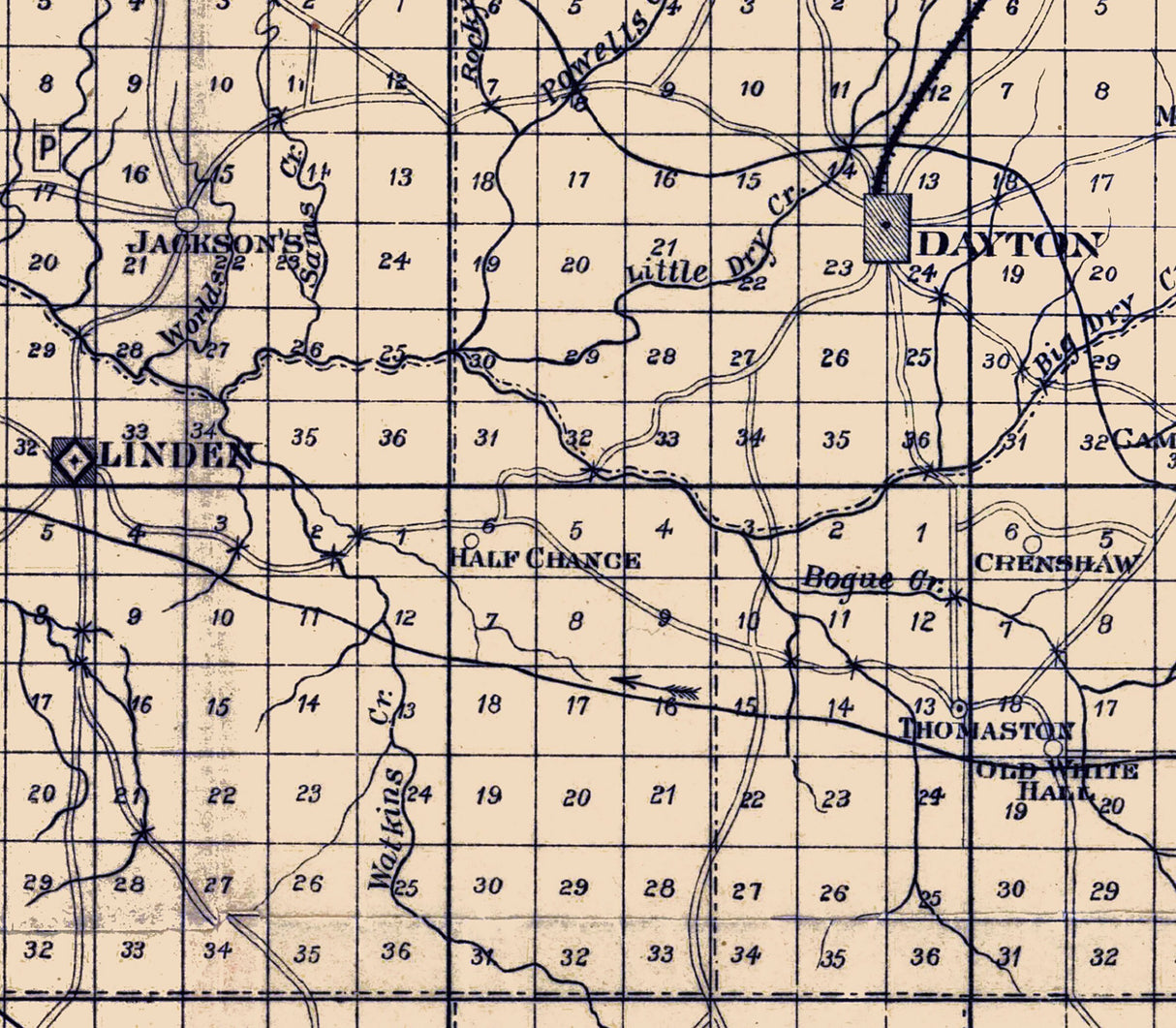 1895 Map of Marengo County Alabama