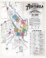 1898 Town Map of Ashtabula Ohio