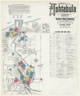 1903 Town Map of Ashtabula Ohio