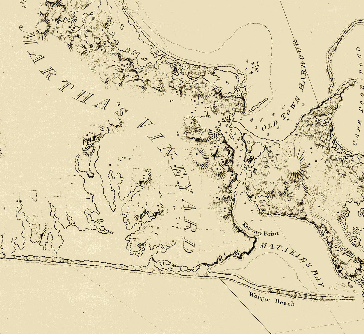 1776 Map of Nantucket Island Marthas Vineyard