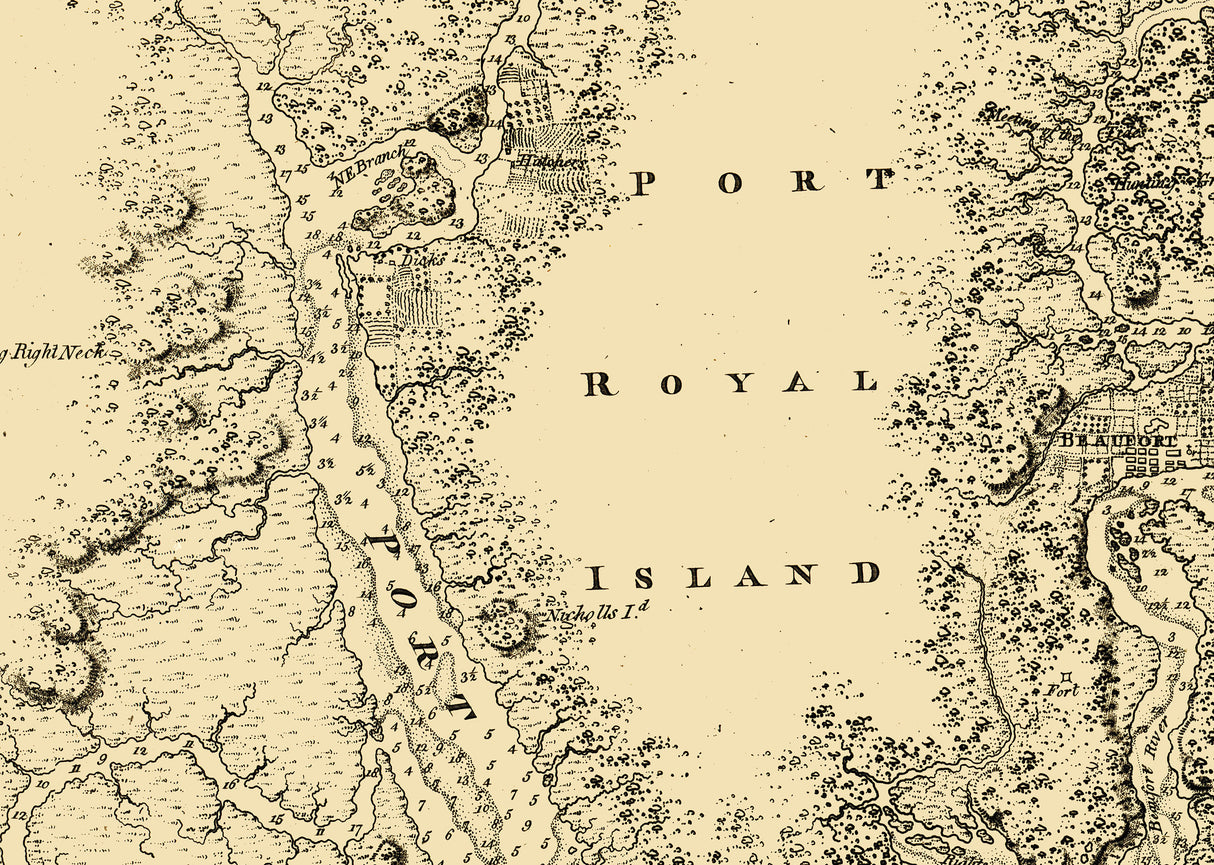 1800 Map of Port of Royal South Carolina