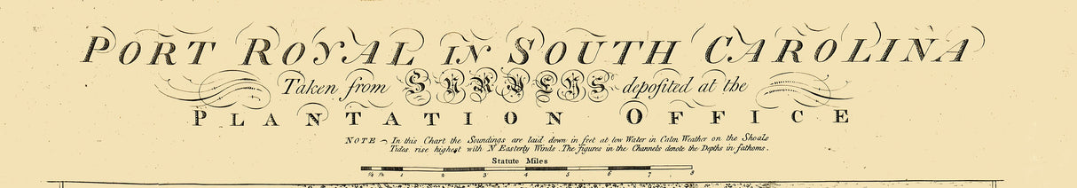 1800 Map of Port of Royal South Carolina