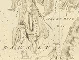 1800 Nautical Chart of Narraganset Bay Rhode Island