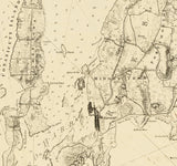 1800 Nautical Chart of Narraganset Bay Rhode Island
