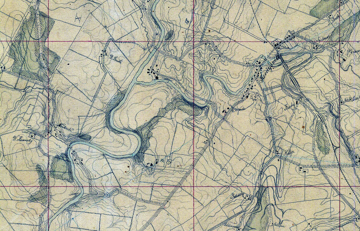1862 Map of Sharpsburg Washington County Maryland Farms