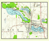 1961 Map of Pleasant Lake and Long Lake Indiana