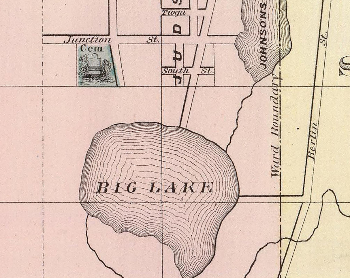 1878 Town Map of Waupaca Waupaca County Wisconsin