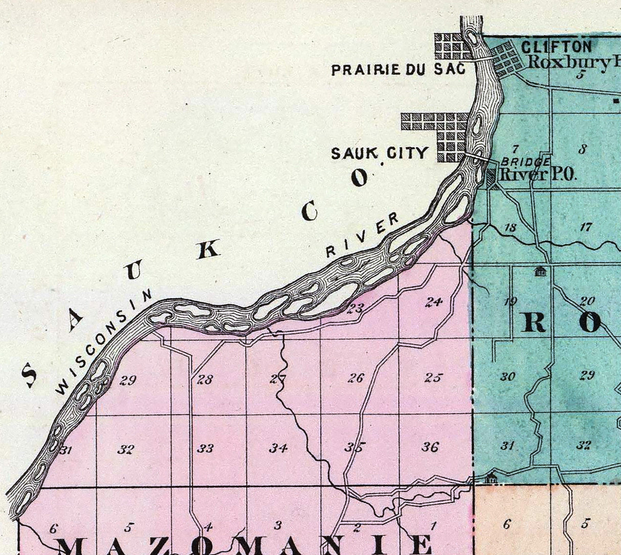 1878 Map of Dane County Wisconsin