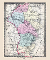 1866 Map of Anne Arundel County Maryland