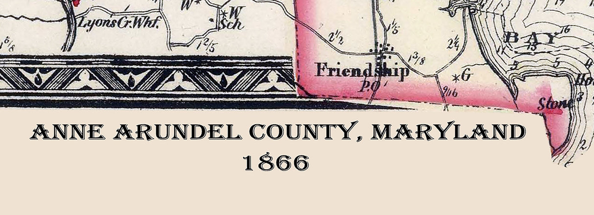 1866 Map of Anne Arundel County Maryland