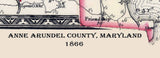 1866 Map of Anne Arundel County Maryland