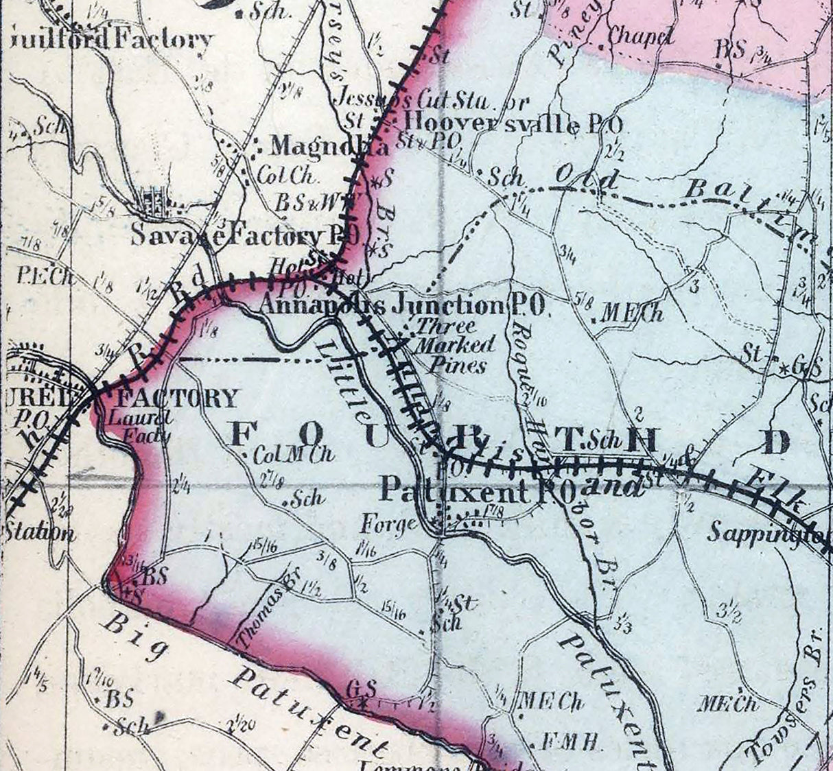 1866 Map of Anne Arundel County Maryland