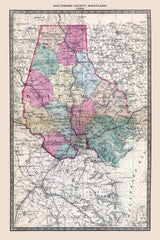 1866 Map of Baltimore County Maryland