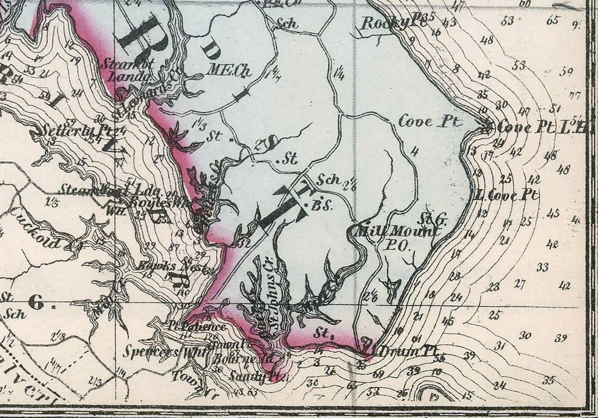 1866 Map of Calvert County Maryland