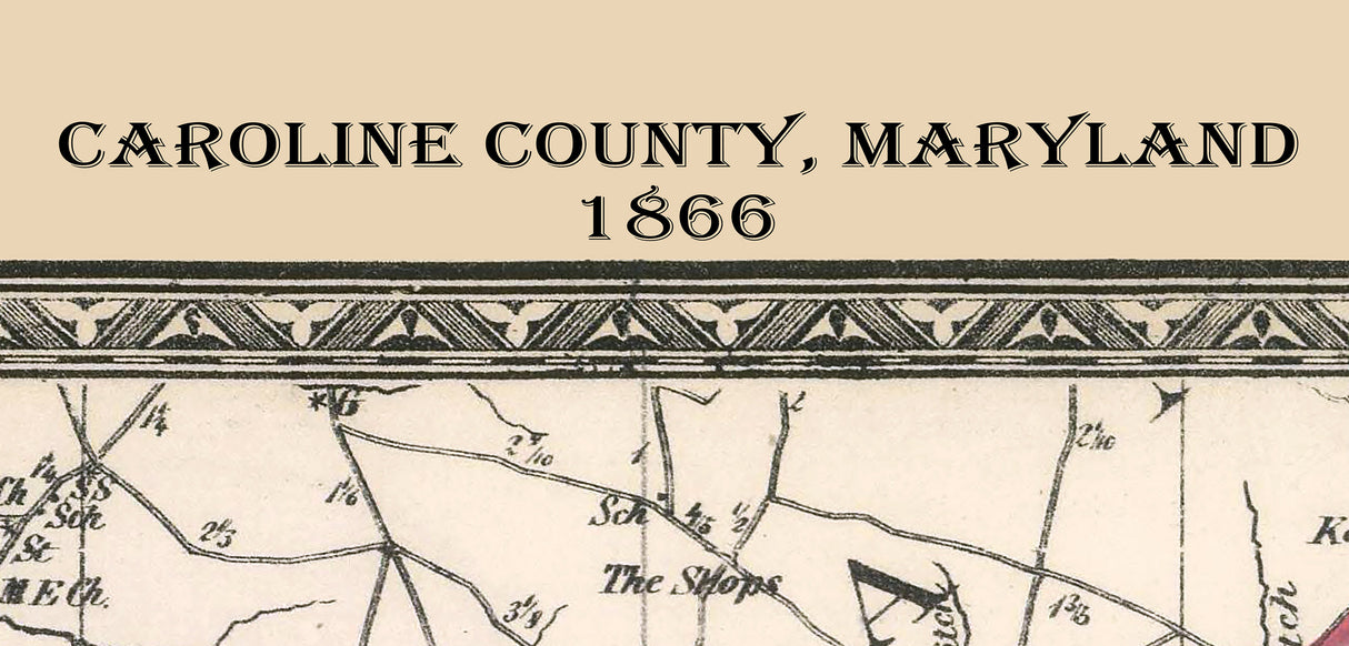 1866 Map of Caroline County Maryland