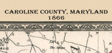 1866 Map of Caroline County Maryland