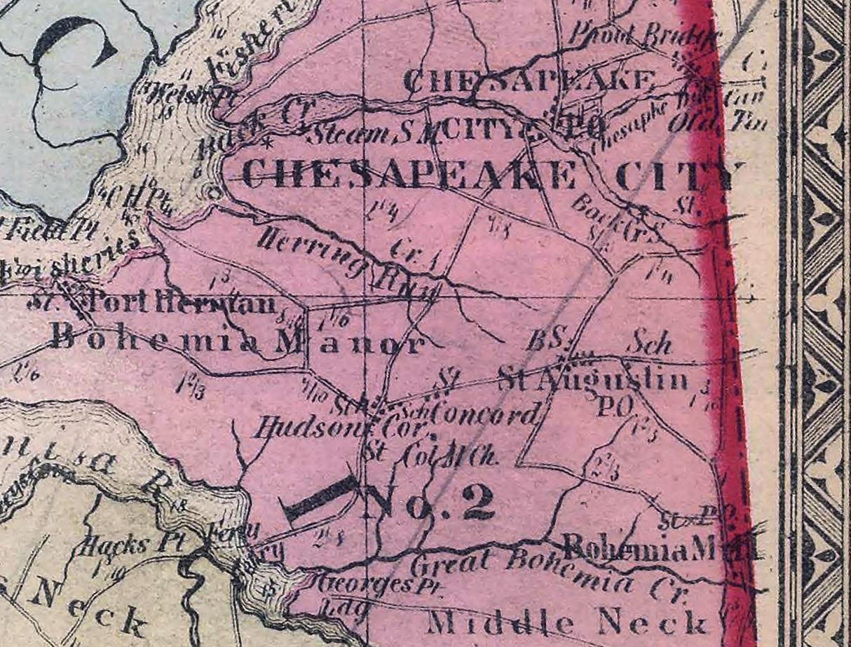 1866 Map of Cecil County Maryland