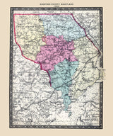 1866 Map of Harford County Maryland
