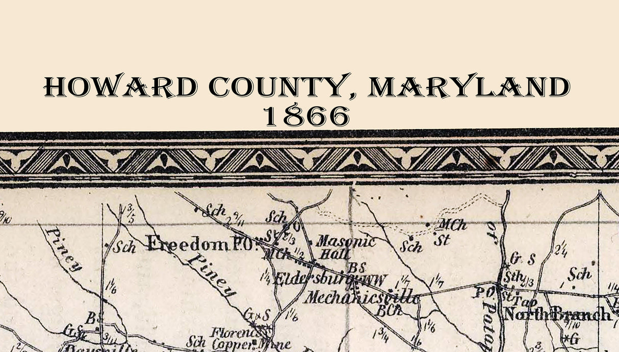 1866 Map of Howard County Maryland