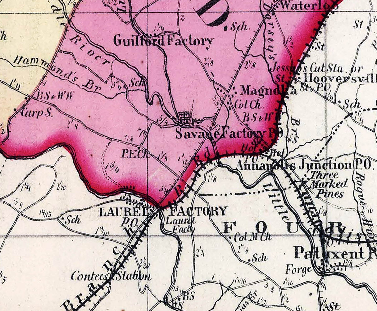 1866 Map of Howard County Maryland