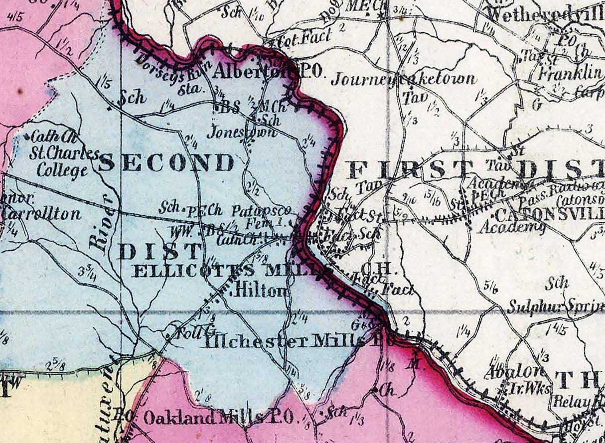 1866 Map of Howard County Maryland