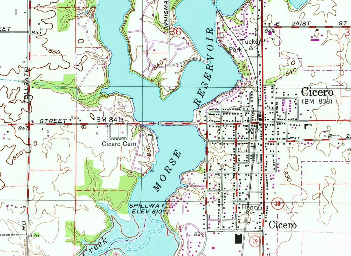 1981 Map of Morse Reservoir Indiana