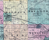 1878 Map of Waupaca County Wisconsin