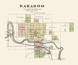 1878 Town Map of Baraboo Sauk County Wisconsin