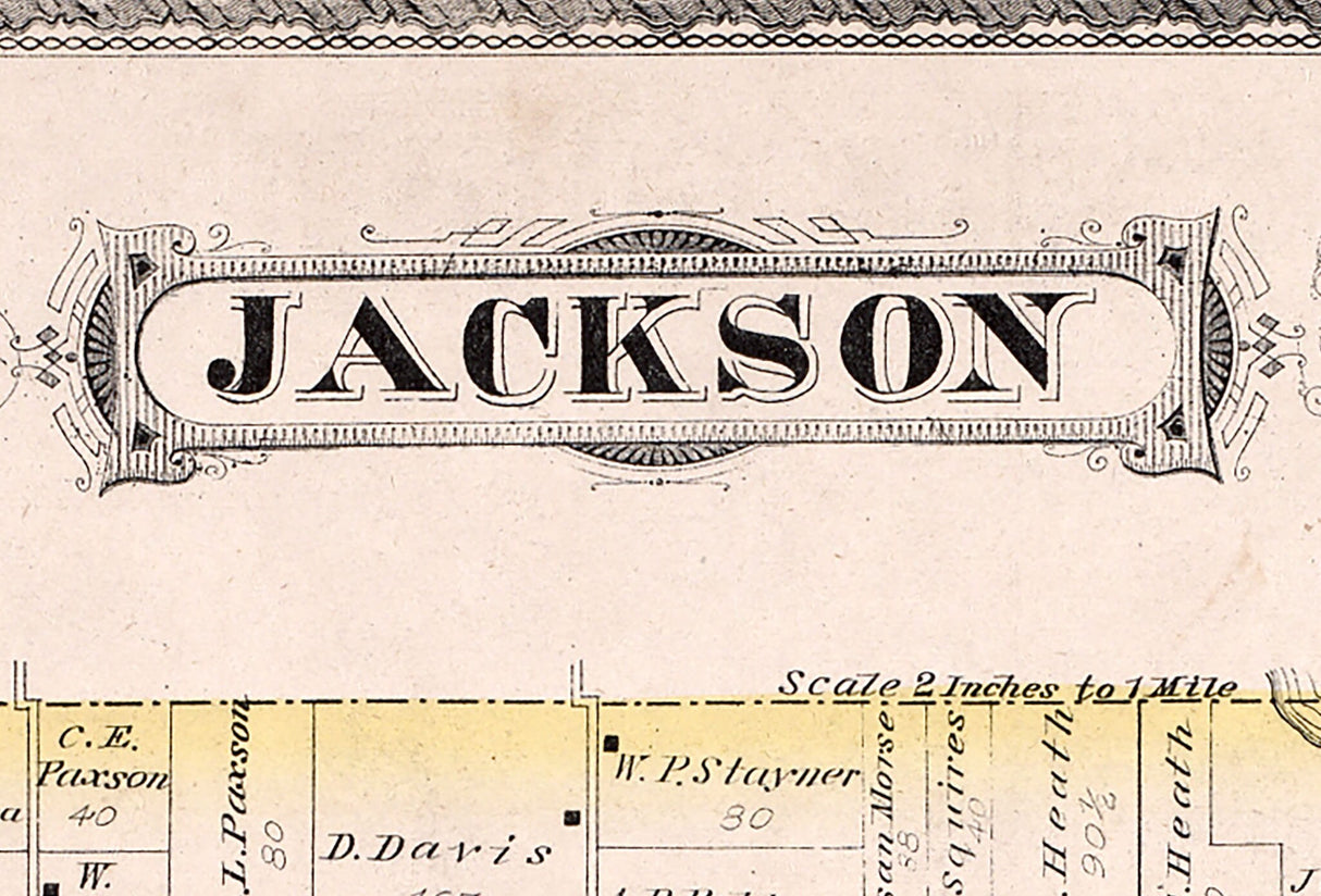 1880 Map of Jackson Township Steuben County Indiana