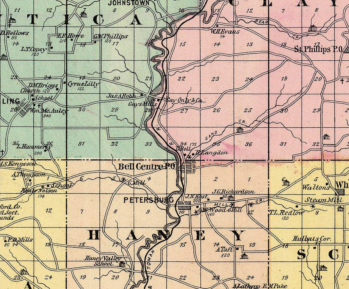 1878 Map of Crawford County Wisconsin