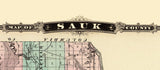 1878 Map of Sauk County Wisconsin