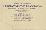 1925 Map of Big Long Lake LaGrange County Indiana