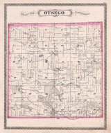 1880 Map of Otsego Township Steuben County Indiana