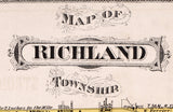 1880 Map of Richland Township Steuben County Indiana