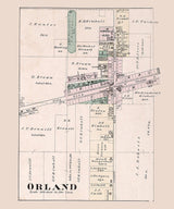 1880 Town Map of Orland Steuben County Indiana