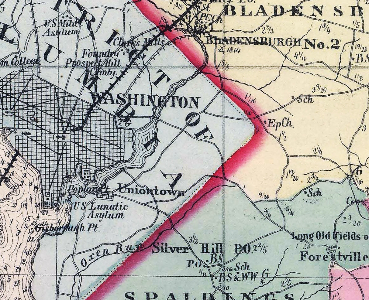 1866 Map of Prince Georges County Maryland