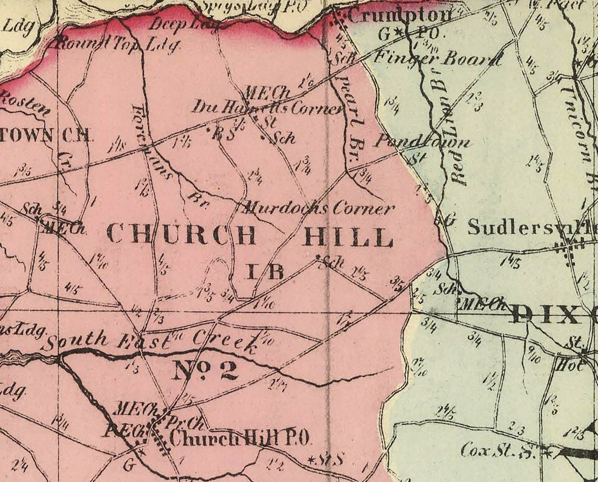 1866 Map of Queen Anne County Maryland