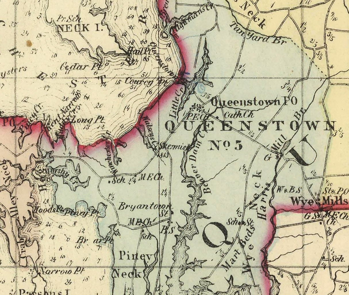 1866 Map of Queen Anne County Maryland