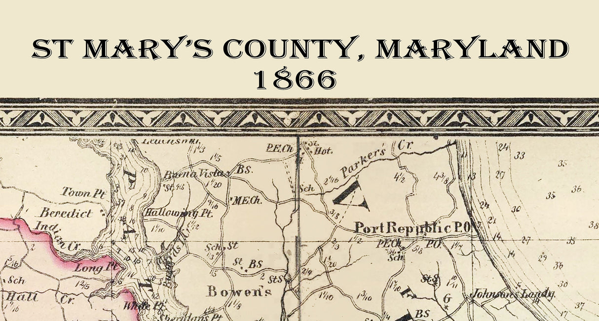 1866 Map of St Marys County Maryland
