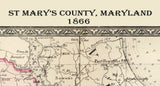 1866 Map of St Marys County Maryland