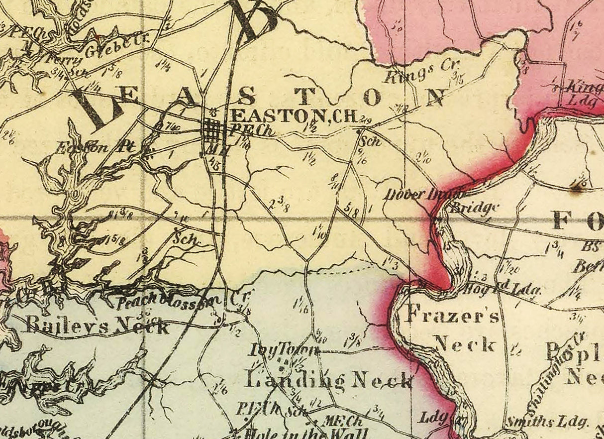 1866 Map of Talbot County Maryland