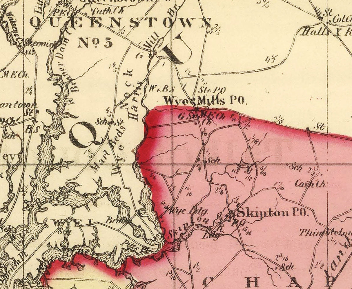 1866 Map of Talbot County Maryland