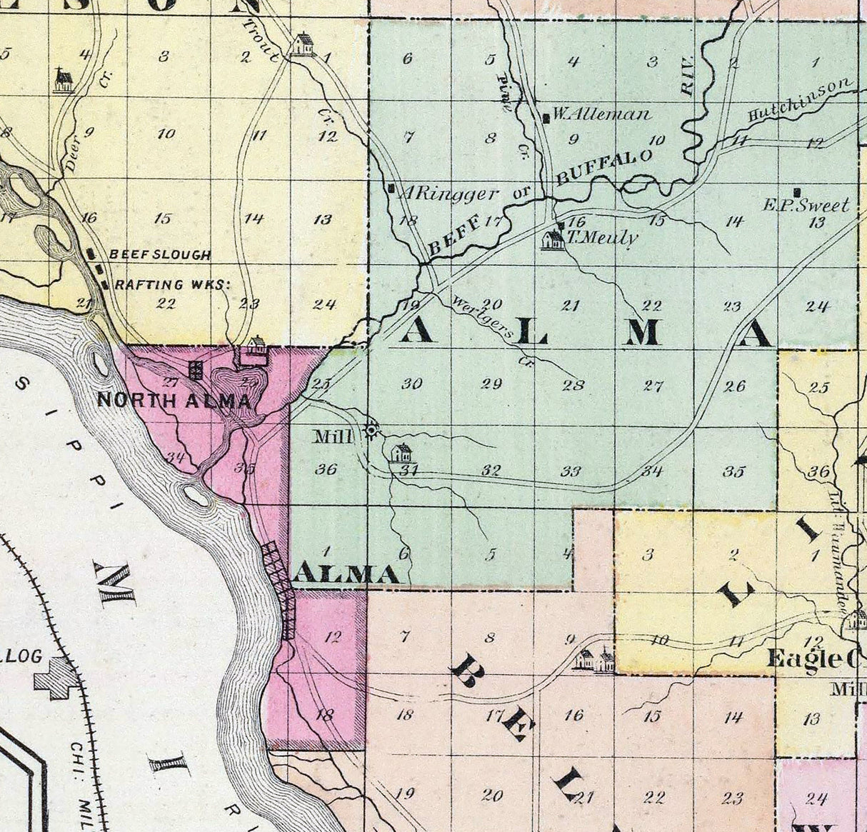 1878 Map of Buffalo County Wisconsin