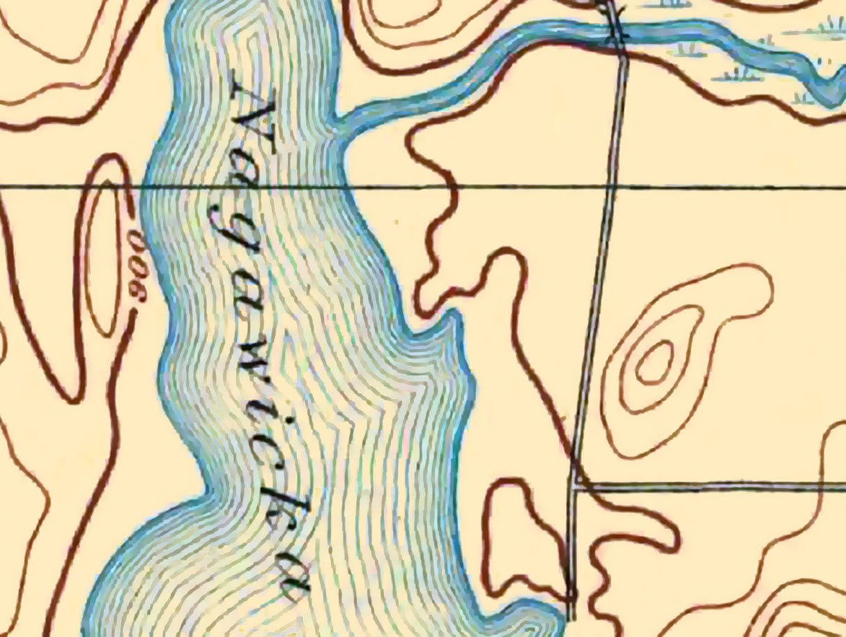 1892 Map of Nagawicka Lake Delafield Wisconsin