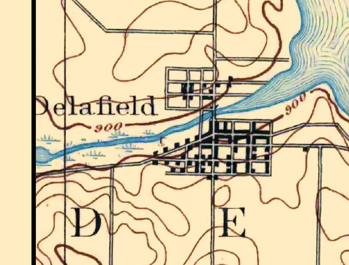 1892 Map of Nagawicka Lake Delafield Wisconsin