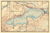 1892 Map of Pewaukee Lake Wisconsin