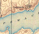 1892 Map of Pewaukee Lake Wisconsin