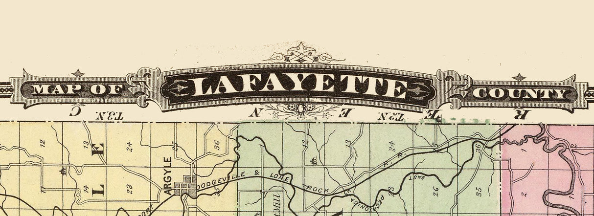 1878 Map of Lafayette County Wisconsin